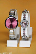 Best Quality Solid Designer Dial Colorful Metal Belt ( watch + bracelet )