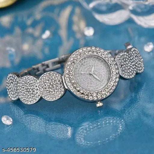 silver Women's Steel Belt Luxury Quartz Watch Ladies Wristwatch