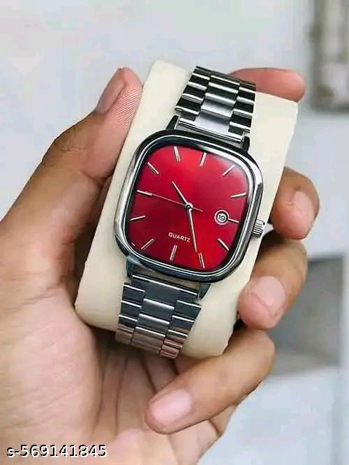 Classic Square Case Analog Date Watch