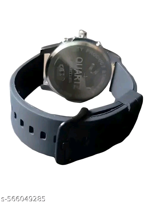 Trend Value Black & Silver Chrono Look Watch