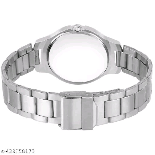 Medboo Silver Double Heart Dial Metal Silver Belt Girls watch