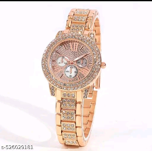 Latest shiny Cristal diamond premium quality analog watch