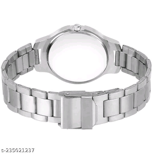 JMV Black Double Heart Dial Metal Silver Belt Girls watch