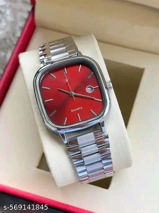 Classic Square Case Analog Date Watch