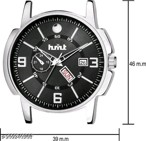 Chrono Elite Black Dial Silver Chain Watch