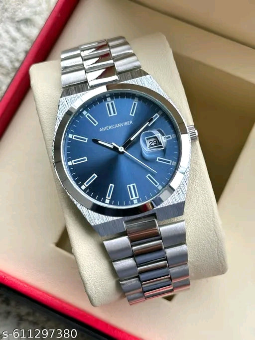 Men's Stylish Gold Dial Analog Date Watch