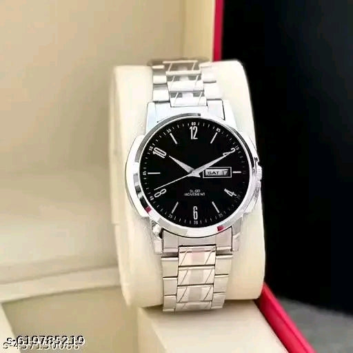 Day-Date Series White Dial Silver Watch