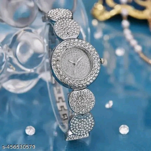 silver Women's Steel Belt Luxury Quartz Watch Ladies Wristwatch