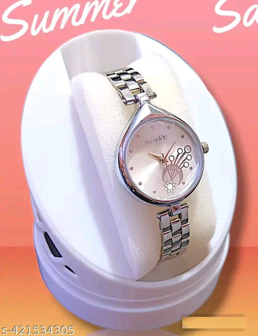 Silver Chain and Silver Dial DB Small Analog Women's & Girl's Watch