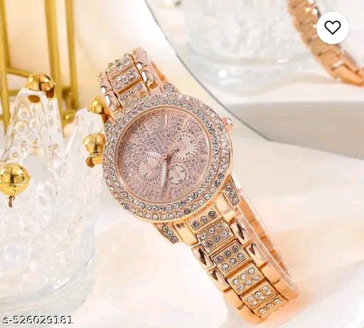 Latest shiny Cristal diamond premium quality analog watch