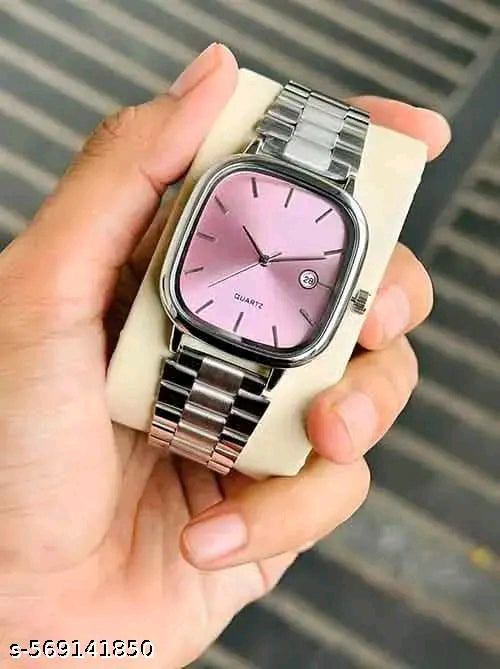 Classic Square Case Analog Date Watch