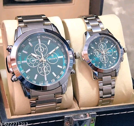 Skylark Luxury Green Dial Silver
Stainless Steel wedding gift couple( Pack of 2 )