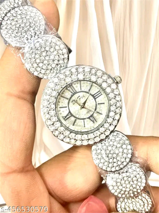 silver Women's Steel Belt Luxury Quartz Watch Ladies Wristwatch