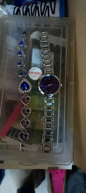 Best Quality Solid Designer Dial Colorful Metal Belt ( watch + bracelet )