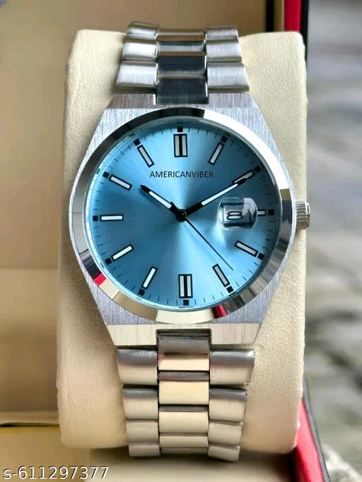 Men's Stylish Gold Dial Analog Date Watch