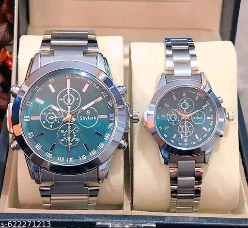 Skylark Luxury Green Dial Silver
Stainless Steel wedding gift couple( Pack of 2 )