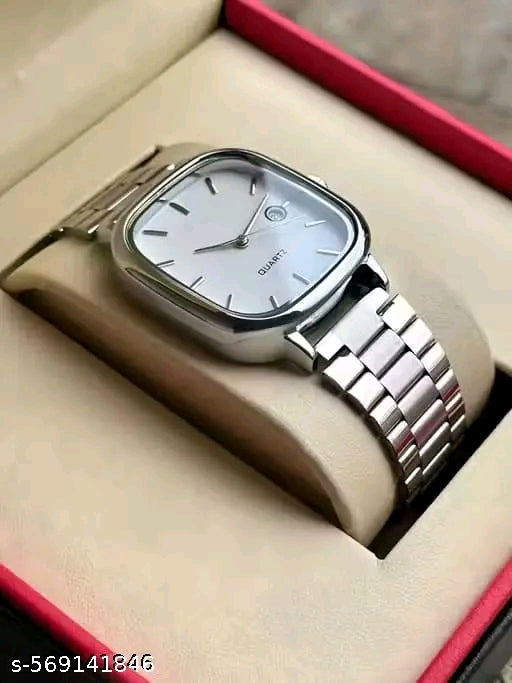 Classic Square Case Analog Date Watch