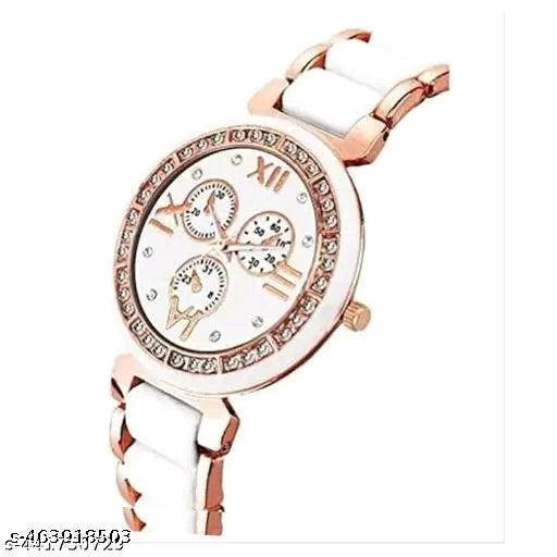 Analog Tatan with White mina round dial watch for womens or girls