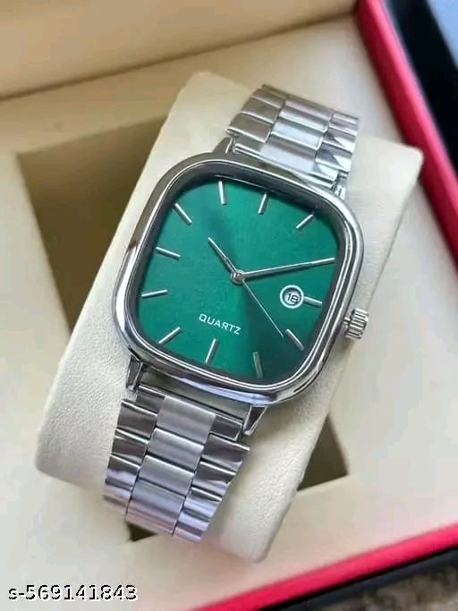 Classic Square Case Analog Date Watch