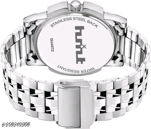 Chrono Elite Black Dial Silver Chain Watch