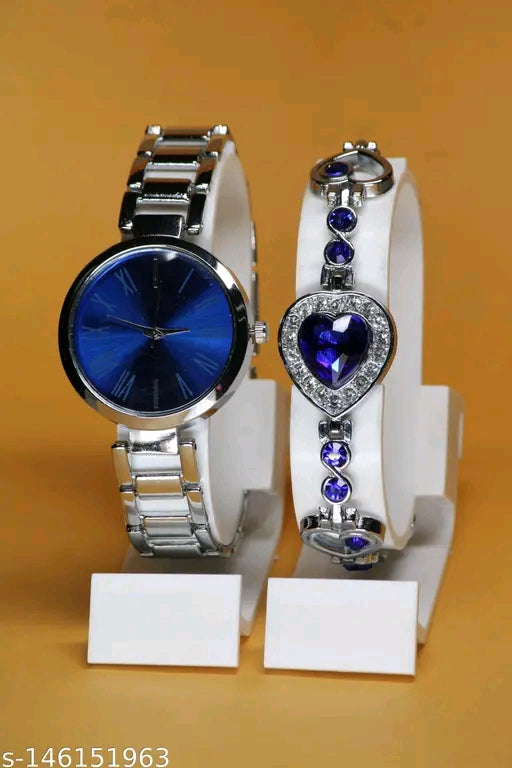 Best Quality Solid Designer Dial Colorful Metal Belt ( watch + bracelet )