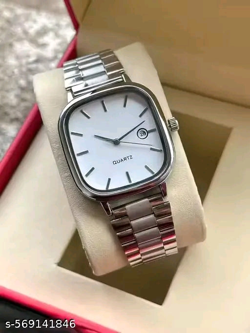 Classic Square Case Analog Date Watch