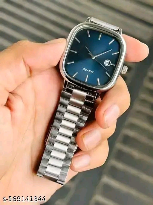 Classic Square Case Analog Date Watch