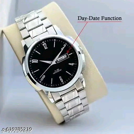 Day-Date Series White Dial Silver Watch