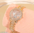 Latest shiny Cristal diamond premium quality analog watch