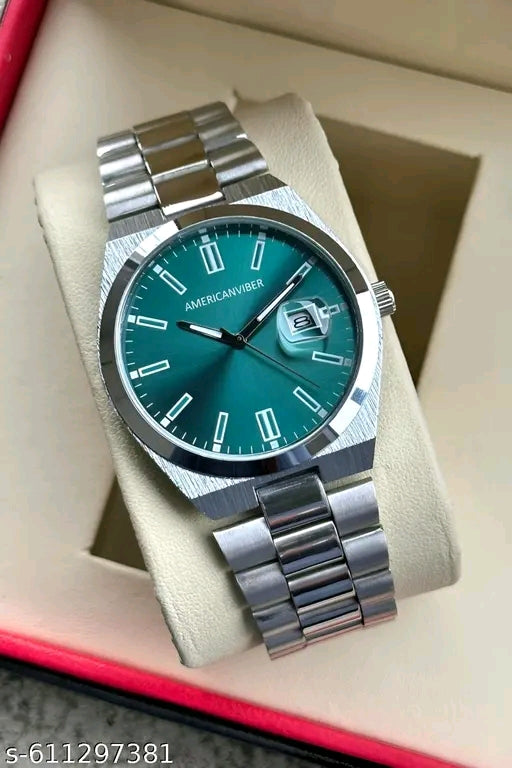 Men's Stylish Gold Dial Analog Date Watch