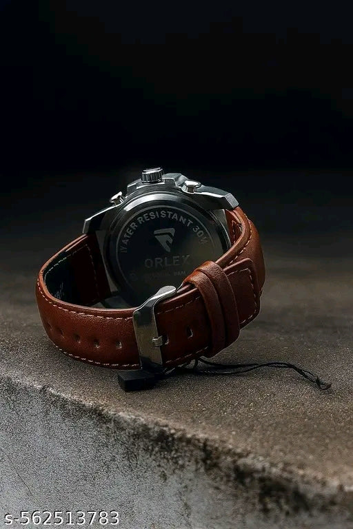 Morden & Stylish Men Analog Leather Brown Watches.