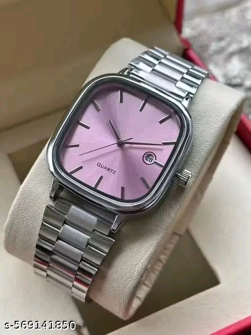 Classic Square Case Analog Date Watch