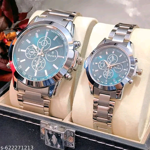 Skylark Luxury Green Dial Silver
Stainless Steel wedding gift couple( Pack of 2 )